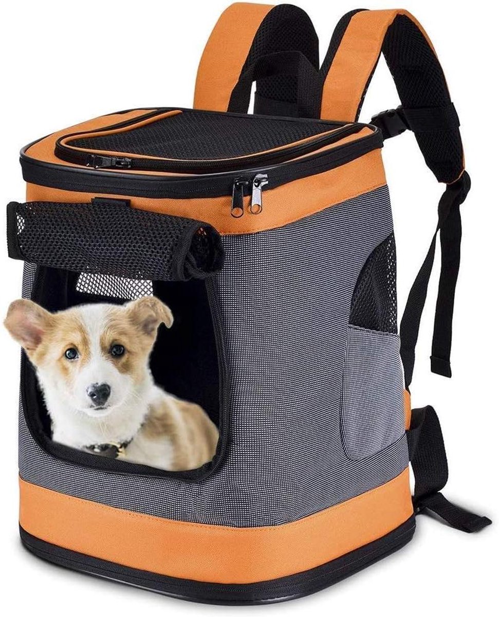 Huisdier Rugzak - Draagtas Kat - Veilig Vervoer - Ventilerend Mesh - 42x30x35 cm - Oranje