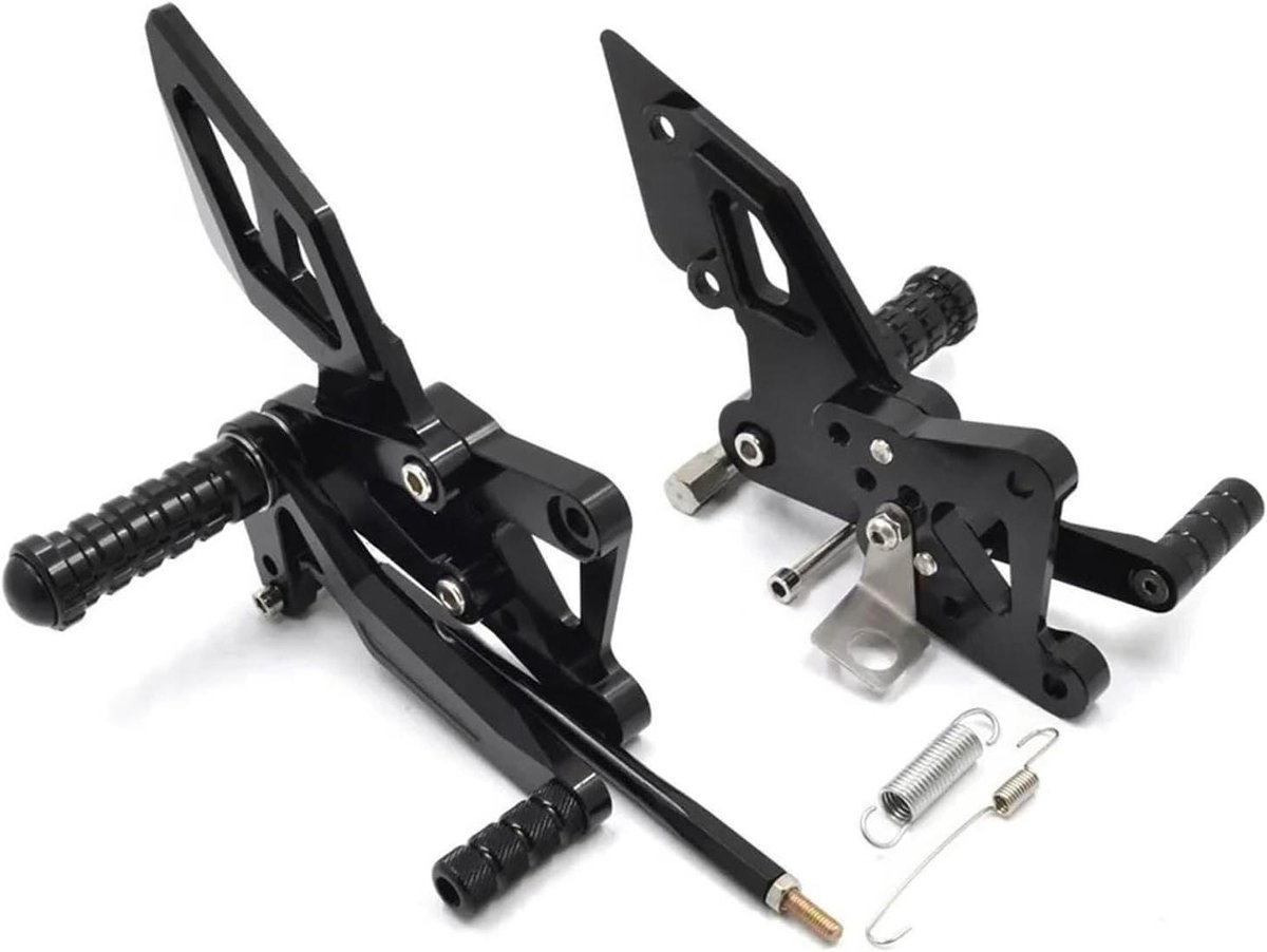 Motorfiets Voetsteunen - Rijders Pedaal - Verbeter Rijervaring - Verstelbare Aluminium Legering - Set van 2 - Zwart