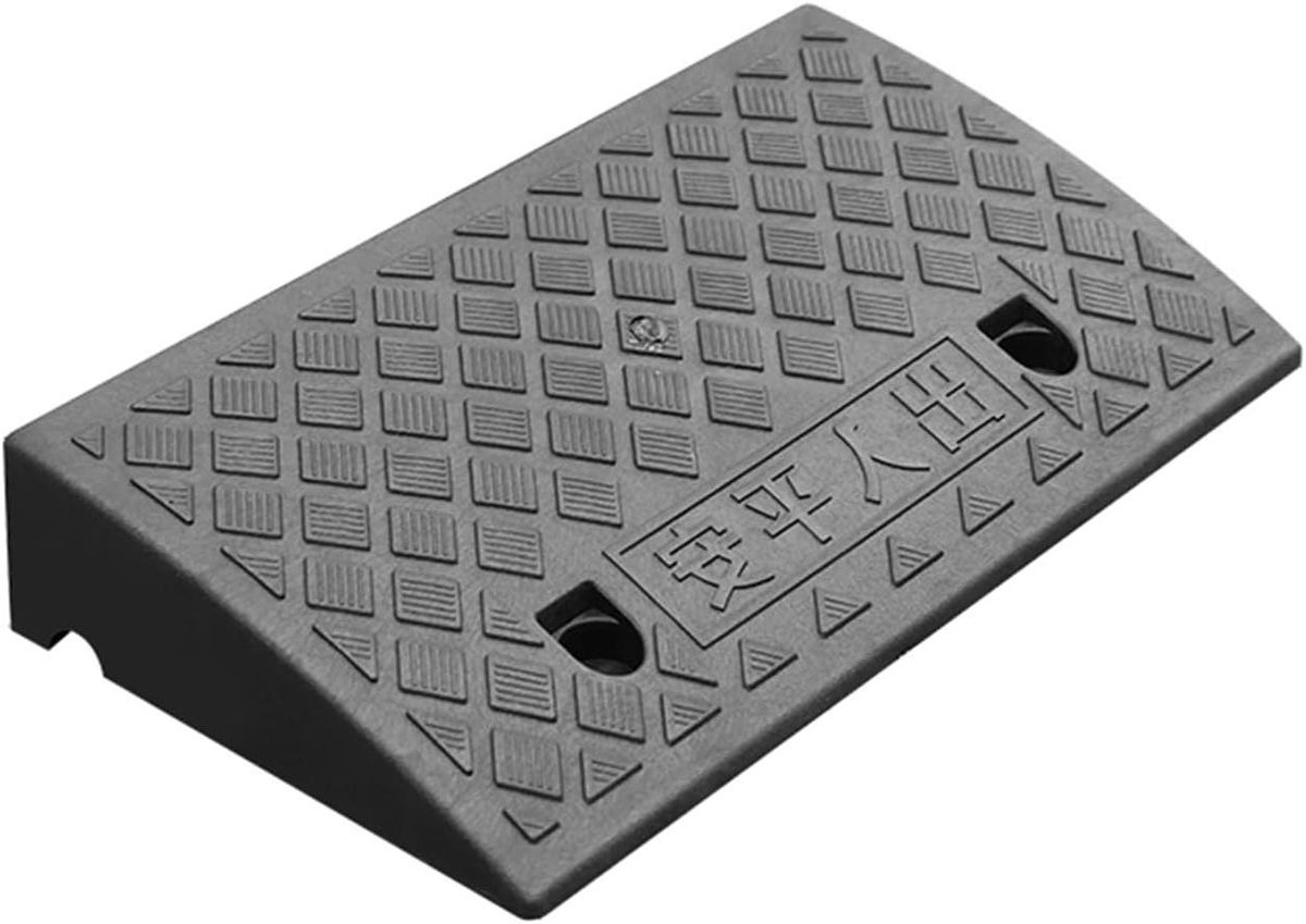 Drempelhelling Kunststof - Oprijplaat Garage - Toegankelijkheid Verbeteren - Antislip Structuur - 49x38x15cm - Zwart