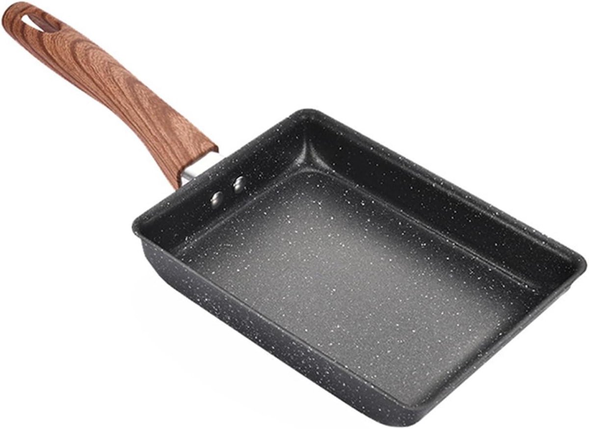 Tamagoyaki Pan - Omelet Pan Koekenpan - Ontbijt Bakken - Gietijzeren Constructie - 15 x 19 cm - Zwart