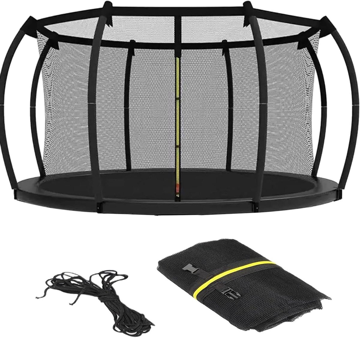 Trampoline Veiligheidsnet - Trampolinehek Vervangingsnet - Veilig Springen - Weerbestendig Nylon - 305cm Diameter - Zwart