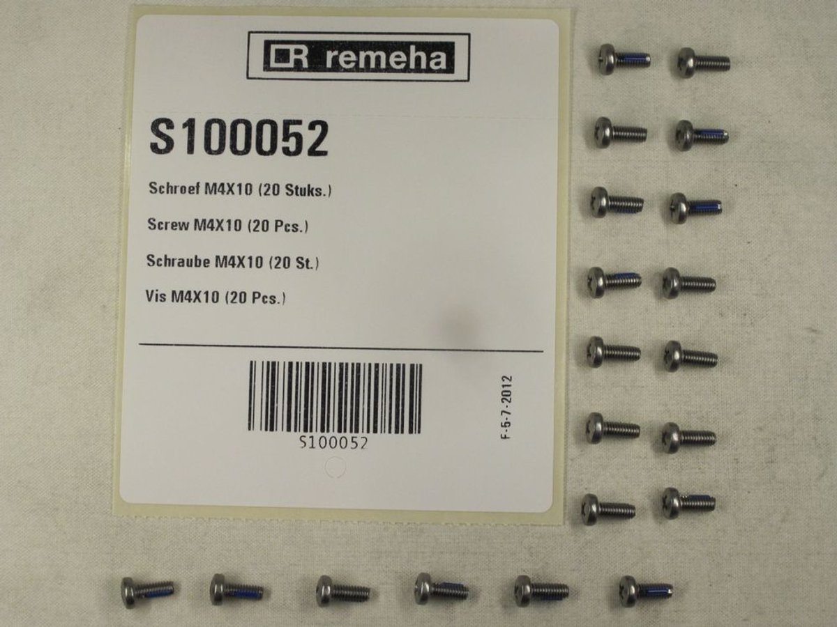 Remeha Schroef M4 x 10 (20x), S100052
