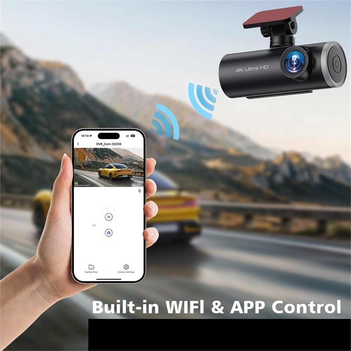 Auto Dashcam - 4K Recorder - Veilig Rijden - Dubbele Opname - 170 Graden - Zwart – foto 2