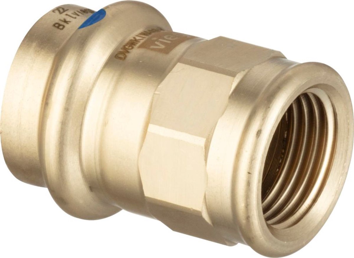 Viega Sanpress LF-overgangsstuk, d 18mm, Rp 1/2 roodkoper of siliciumbrons Model 2212LF, 431044