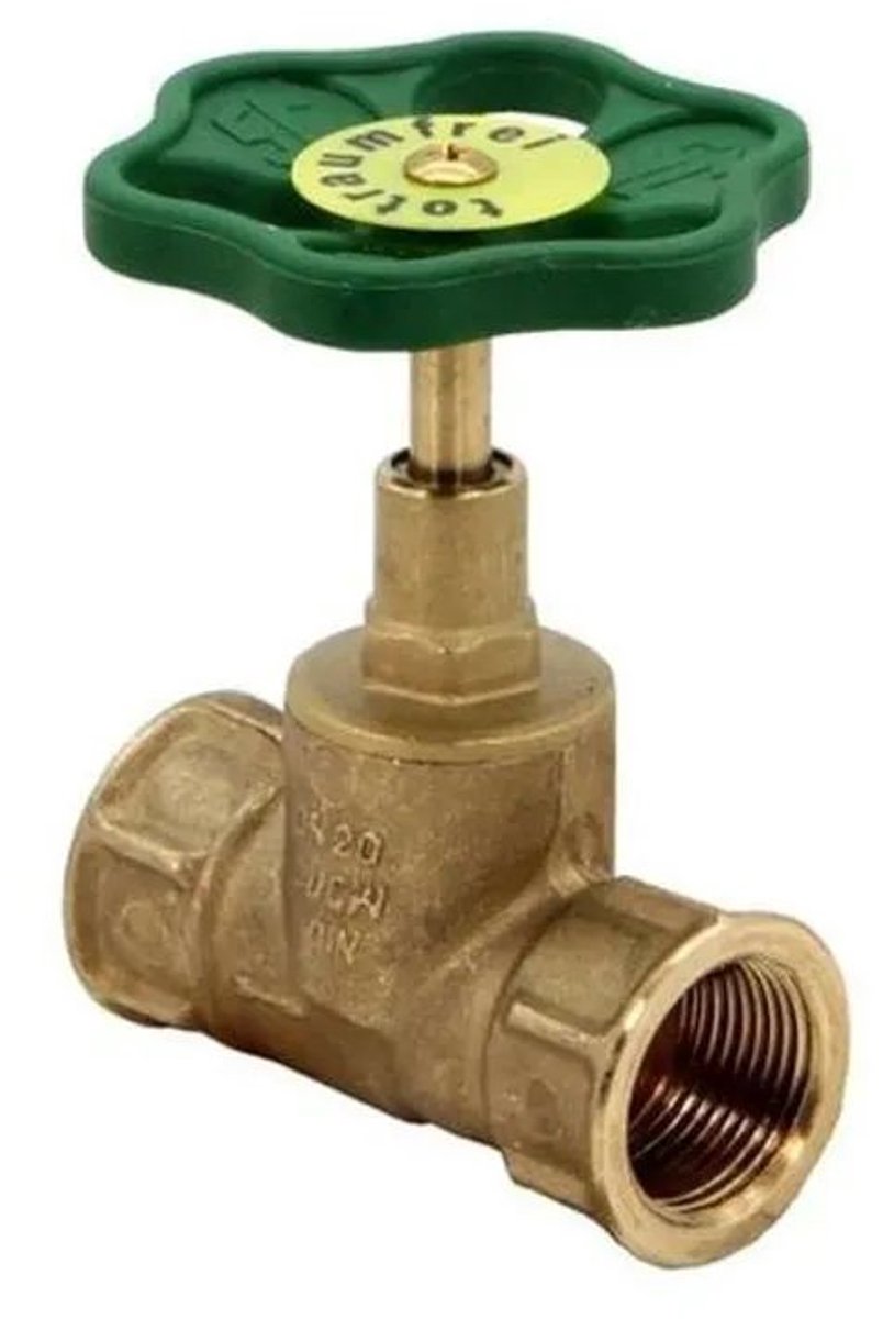 Schlösser Armaturen JS Doorlaatventiel met mofverbinding, zonder aftap, stijgende spindel, DN20, binnendraad 3/4'', 0011052000001