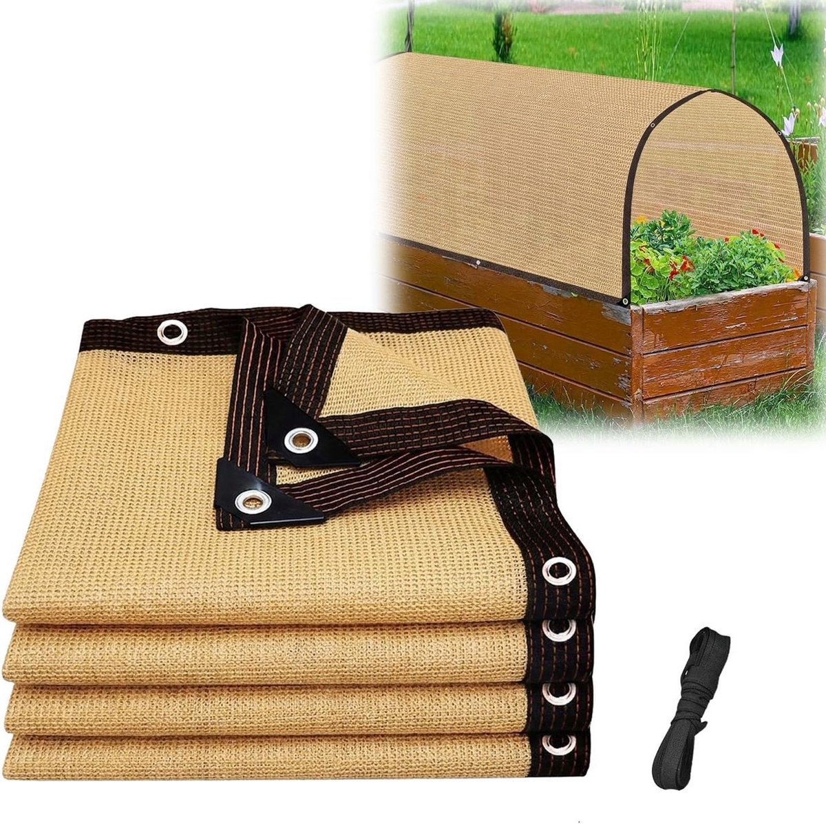 Schaduwdoek Gaasdoek - Zonnescherm Tuin - Zon Wering - 90% UV Bescherming - 4x6 Meter - Be