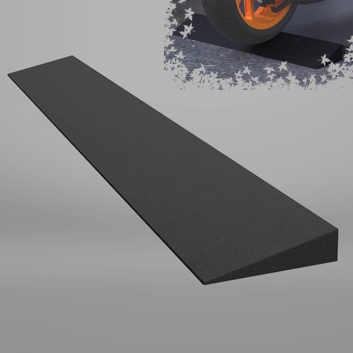 Rubber Drempelplaat, Overgangsprofiel 1-6cm Hoog, Stoeprand Voor Veegrobots En Rolstoelen, Draagbare Lichtgewicht Stoeprand(98 * 8 * 2.5cm/(38.5 * 3 * 1in))