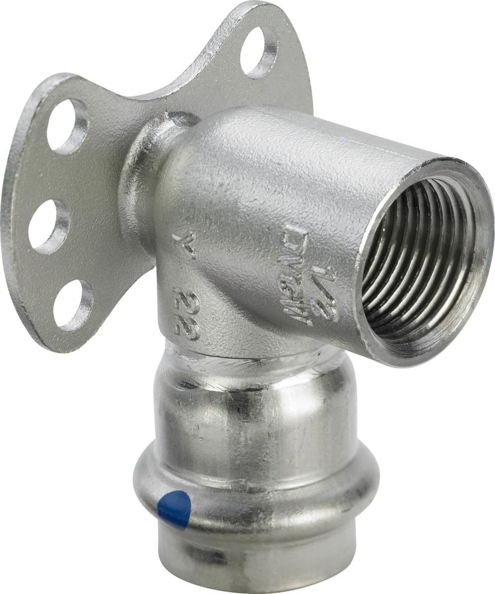 Viega Sanpress Inox LF-wandschijf, d 15mm, Rp 1/2 roestvrij staal Model 2325.5LF, 667061