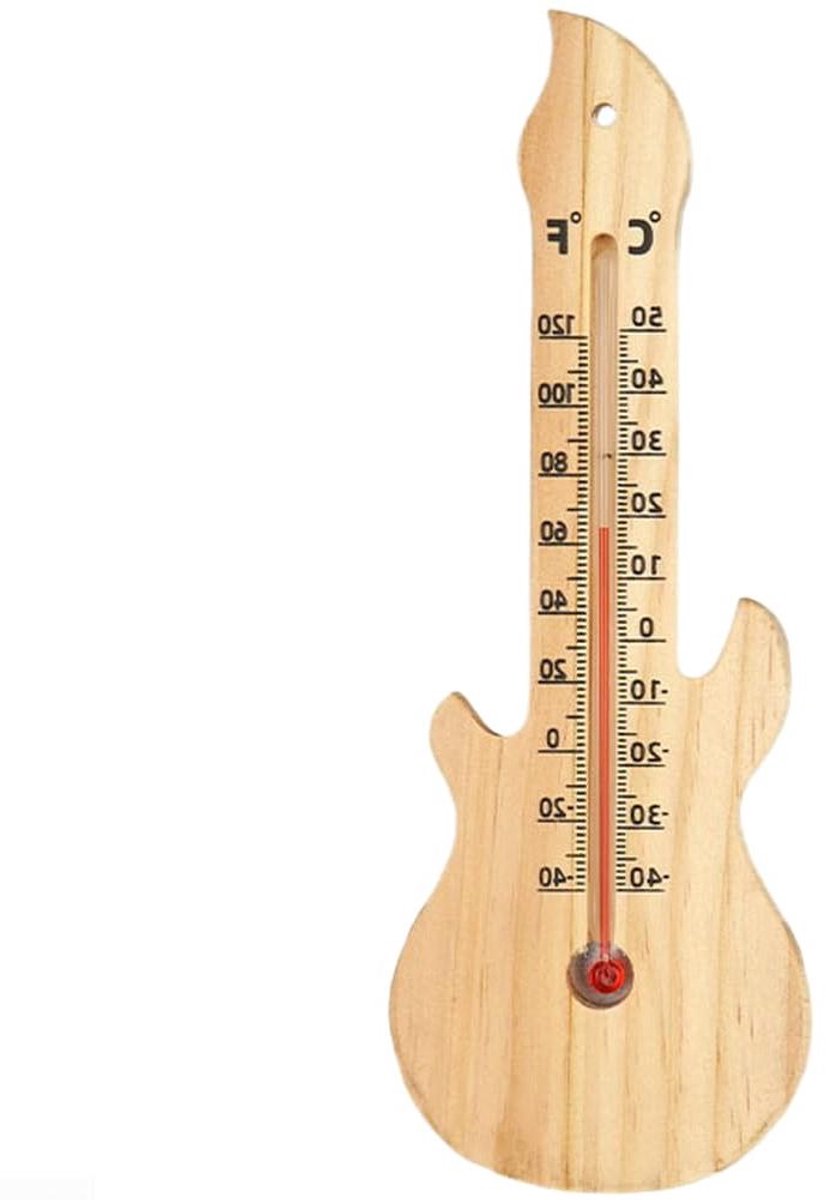 Hout Thermometer Hygrometer - Weerstation Hout - Klimaat Monitoren - Fysieke Detectie - 26 x 10.5 x 2 cm - Houtkleur