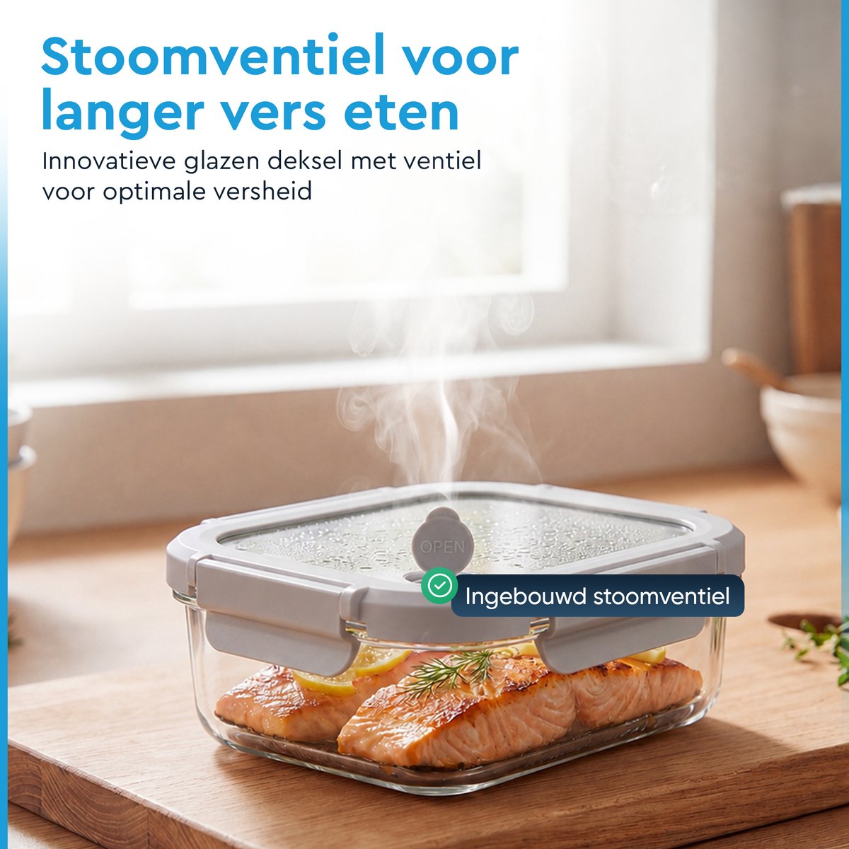 Nord Kitchen Vershoudbakjes Set van 11 - met Glazen Stoom Deksel - Meal Prep Bakjes - Diepvriesbakjes Volledig Glas - Luchtdicht - 11 Stuks - 320ML t/m 1520ML — cadeau in Cadeau-ideeën - foto 4