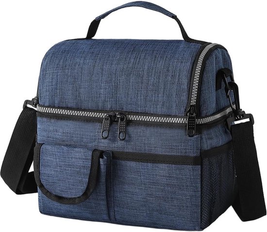 Geïsoleerde Koeltas - Thermische Lunchtas - Voedsel Vers Houden - Dubbellaags Isolatie - 8 Liter - Blauw — afbeelding 4
