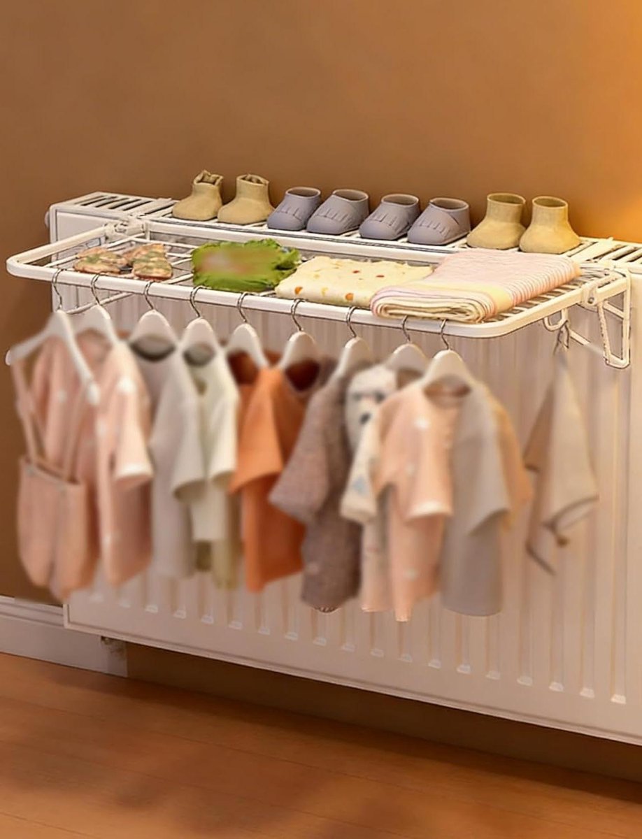 Draagbaar Kledingrek - Over Radiator Plank - Efficiënt Drogen - Opvouwbaar Ontwerp - 55 cm