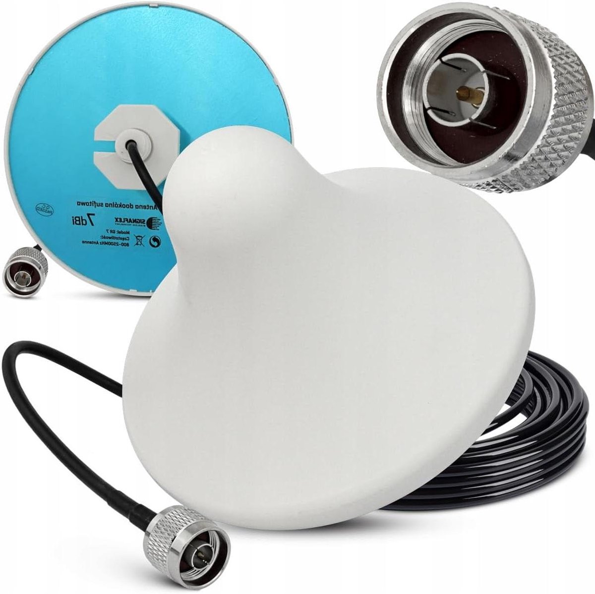 GSM Antenne - 3G 4G LTE Antenne - Signaal Versterken - Paddenstoel Design - 7 Meter Kabel - Zwart