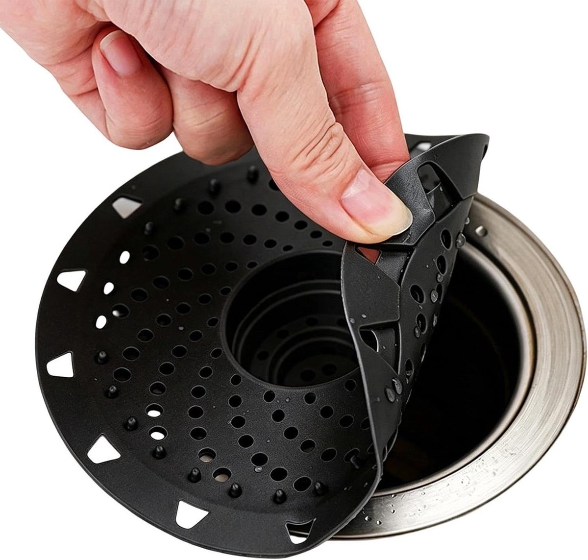 Badkuip Afvoer Haarvanger - Haarfilter Douche - Verstopping Voorkomen - Flexibele Randafdichting - 127 cm - Zwart
