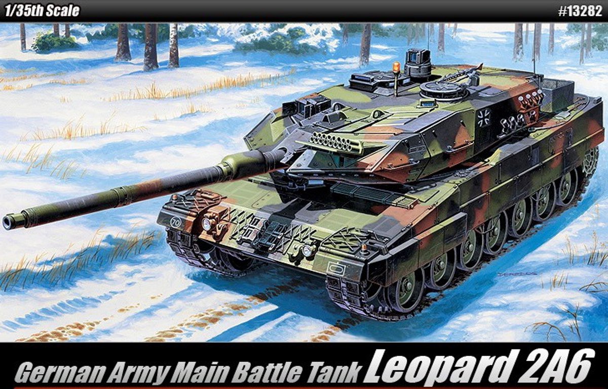 Academy Modelbouwpakket Militaire voertuigen - 13282 Leopard 2A6 Hoofdgevechtstank - Duitse Tank Plastic - 1:35 - Modelbouw