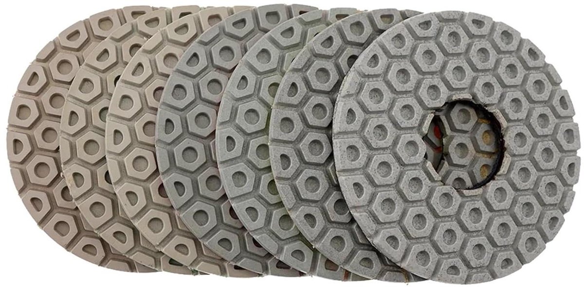 Polijstpads Set - Schuurschijven - Oppervlakken Behandelen - Diamant Kwaliteit - 7 Stuks 125mm - Grijs