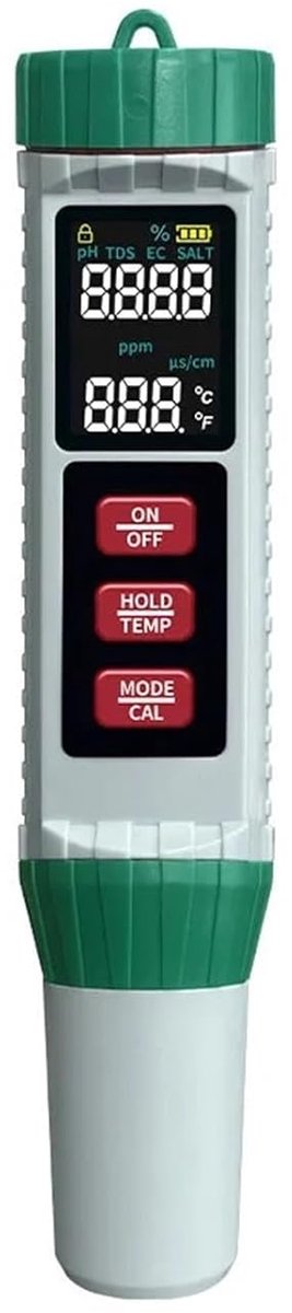 LCD-digitaal display huishoudelijke watertestpen waterdichte multifunctionele waterkwaliteitsmeter hoge nauwkeurigheid 5-in-1 pH-tester,Betrouwbare analyse