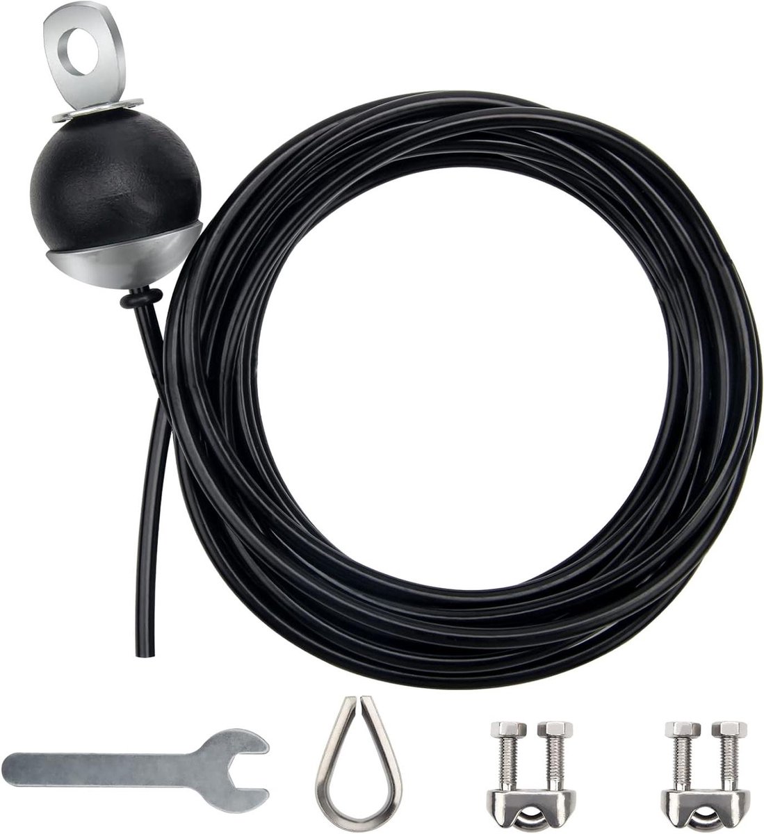 Fitness Katrol Kabel - Home Gym Kabel - Kracht Training - Zware Kwaliteit - 79 Inch - Zwart
