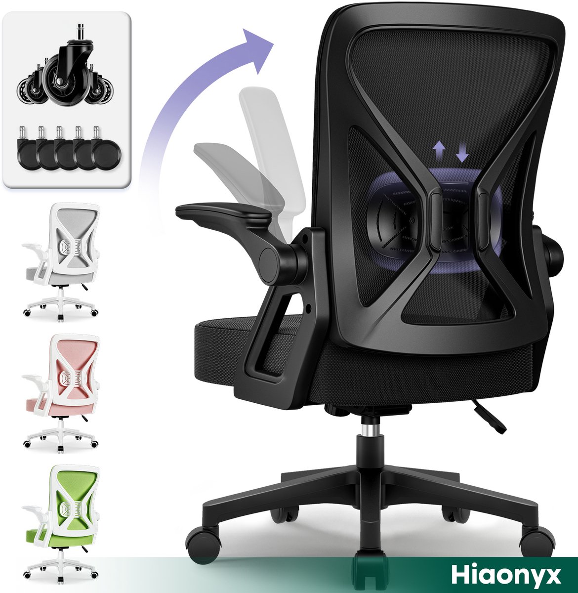 Hiaonyx Bureaustoel - Ergonomische bureaustoel met stille - Hiaonyx - €89,99