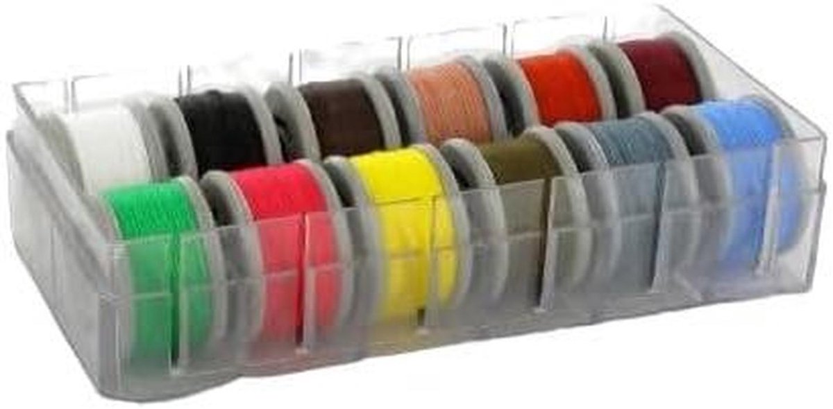Vliegenbind Draad - Visgerei Materiaal - Vliegen Vissen - 12 Spoelen Set - 18m Per Spoel - Diverse Kleuren