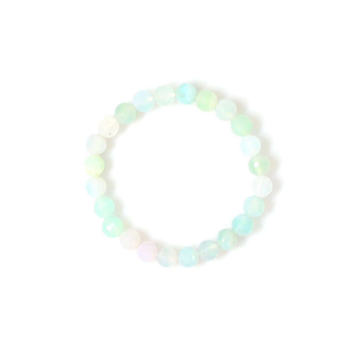 Cavill - Zilveren Armband met Groene Agaat - 65,51 Karaat Facetgeslepen Ronde Kralen - Handgemaakte Armband - Elegante Dames Sieraden