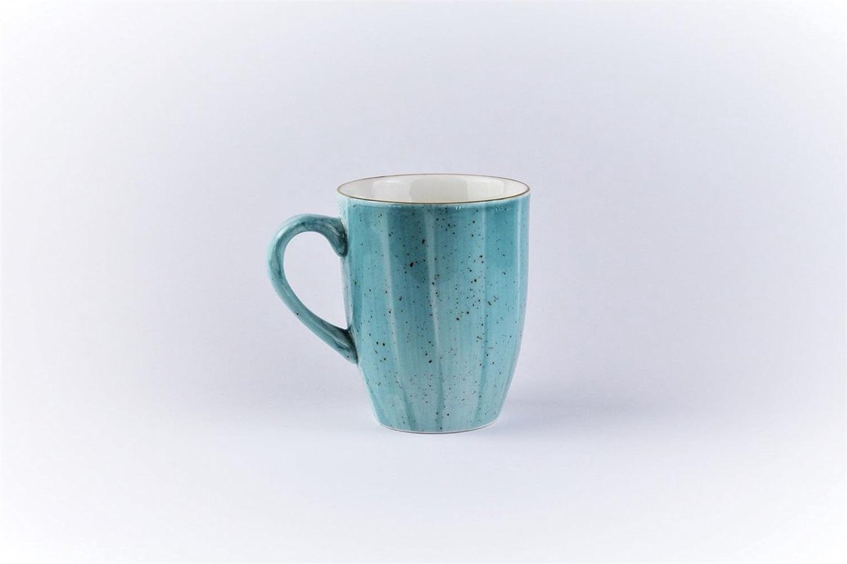 Koffiemok Porselein - Cappuccinokop Mok - Warme Dranken Serveren - Horeca Kwaliteit - 330ml - Turkoois