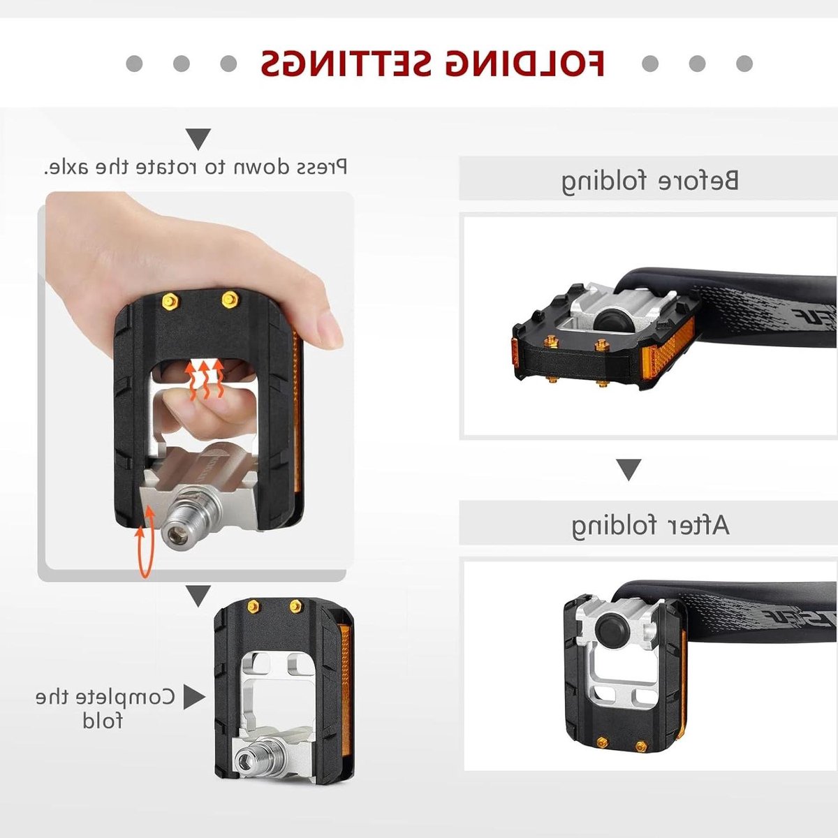 Fietspedalen Aluminiumlegering - Vouwpedalen Universeel - Veilig Fietsen - Verzegelde Lagers - 300 Gram - Zwart