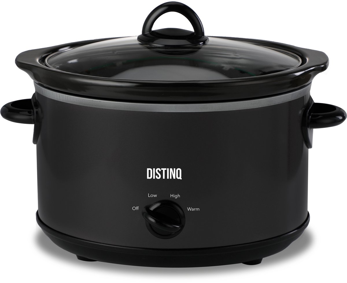 DistinQ Slowcooker 4 liter – Keramische binnenpan - Warmhoudfunctie 180Watt - BPA en PFAS vrij
