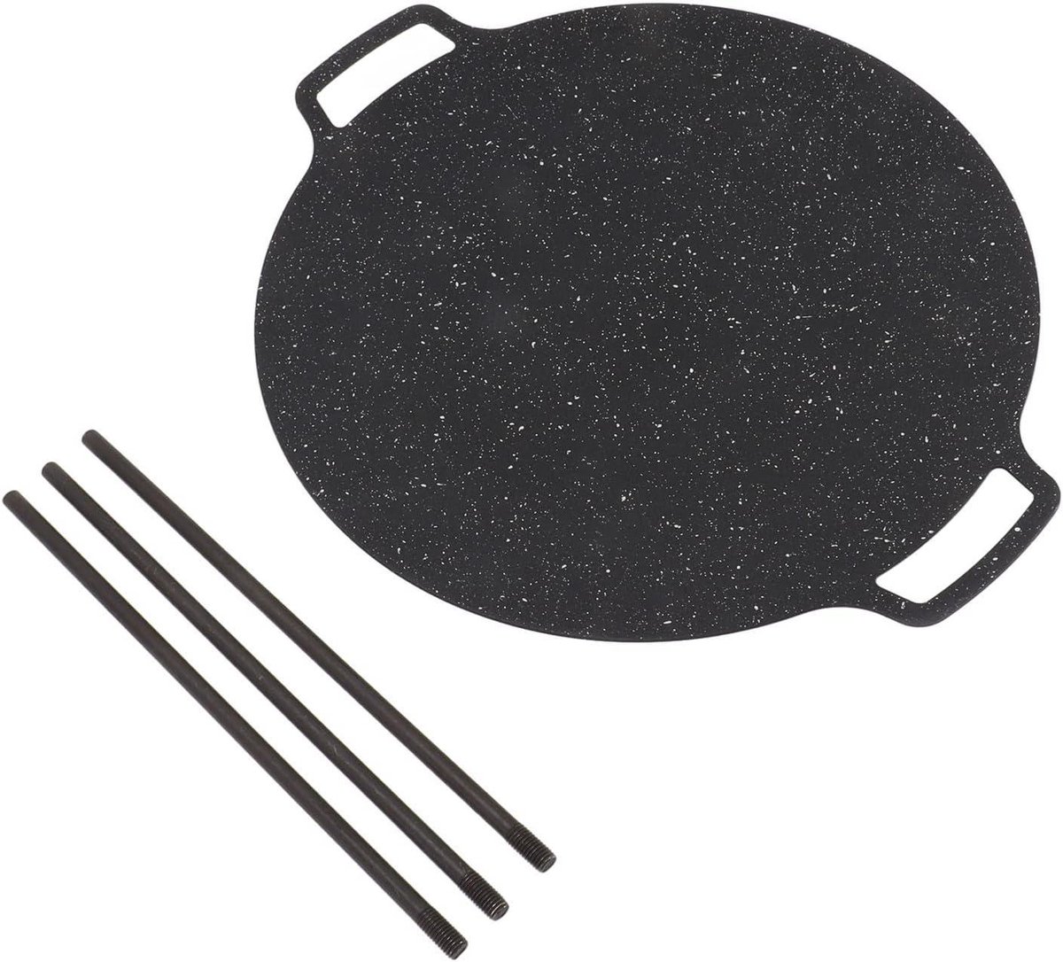 BBQ Grill Pan - Ronde Bakplaat - Buiten Koken - Anti-aanbaklaag - 36CM Diameter - Geel