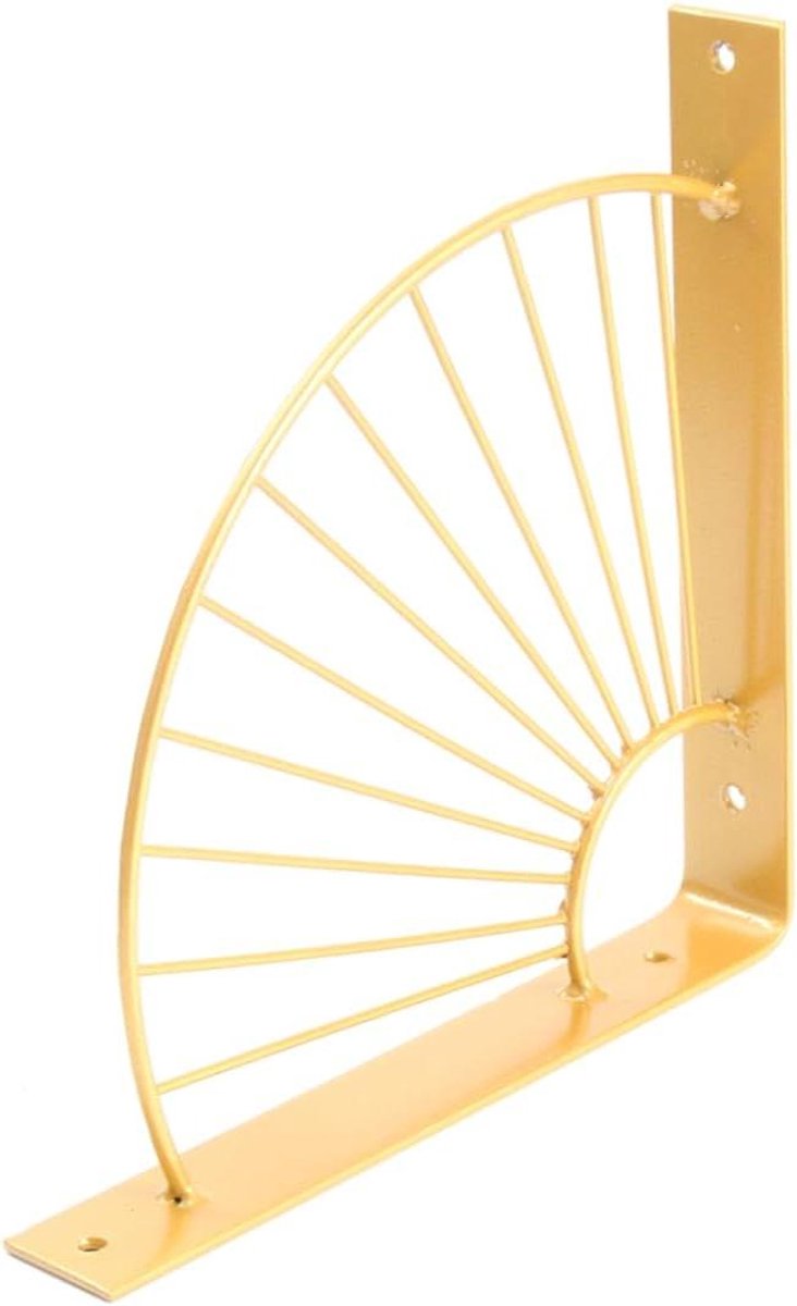 Wandplank Beugels - Draagsteunen Set - Meubels Ophangen - Ventilator Vorm - 20 cm - Goud