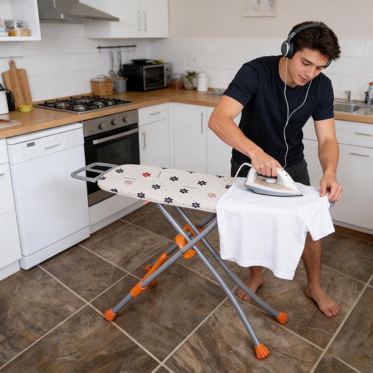Strijkplankhoes - Strijkmat - Kleding Strijken - Thermische Coating - 121x44cm - Grijs