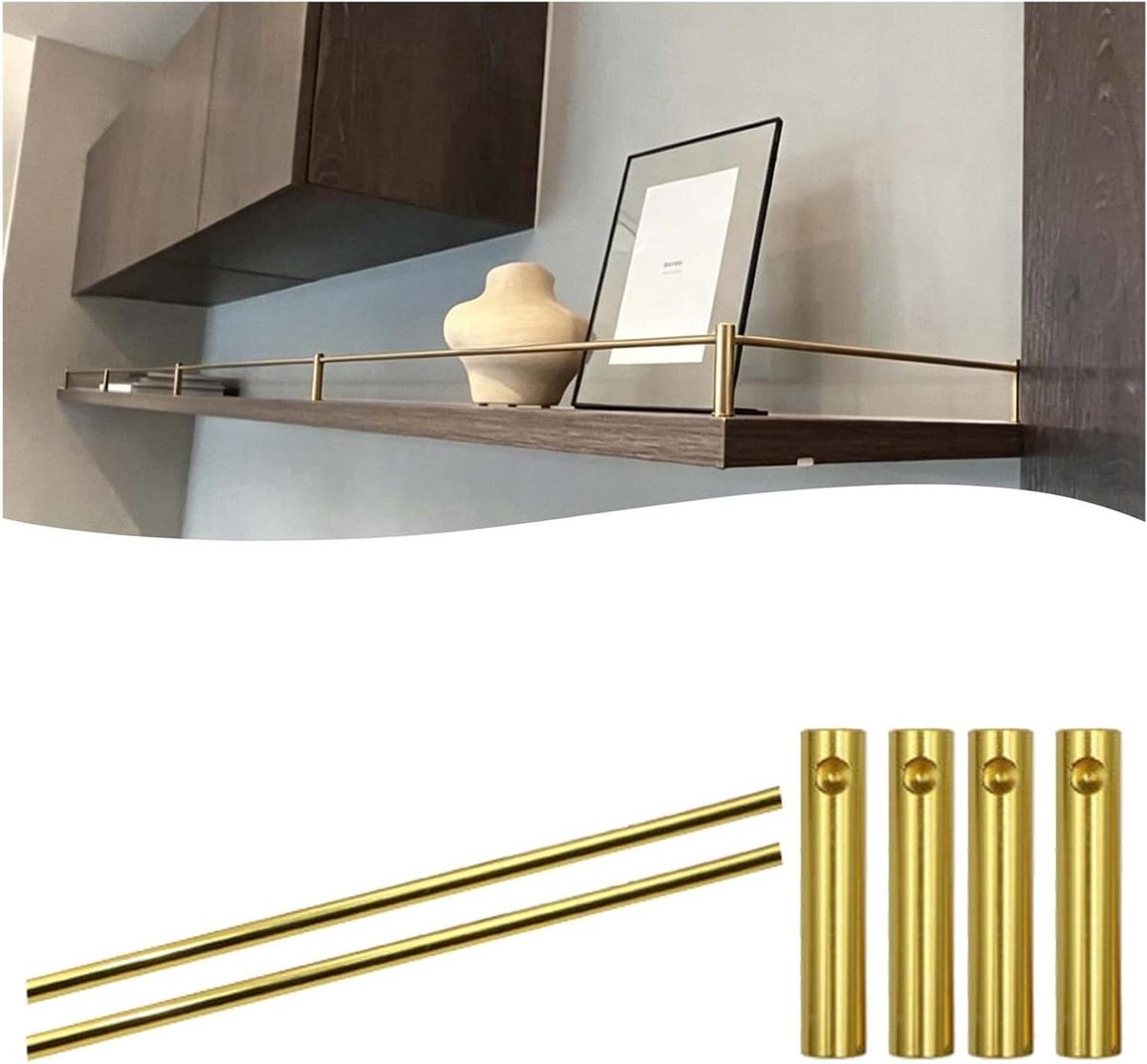 Plank Leuning - Anti-val stang - Veilige opslag - Aluminium legering - 66 cm - Zilver