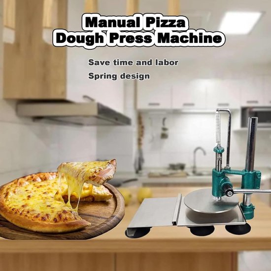 Deeg Persmachine - Pizza Tortilla - Deeg Vellen Maken - Verstelbare Hoek - 12-16 cm - Zilver — afbeelding 2