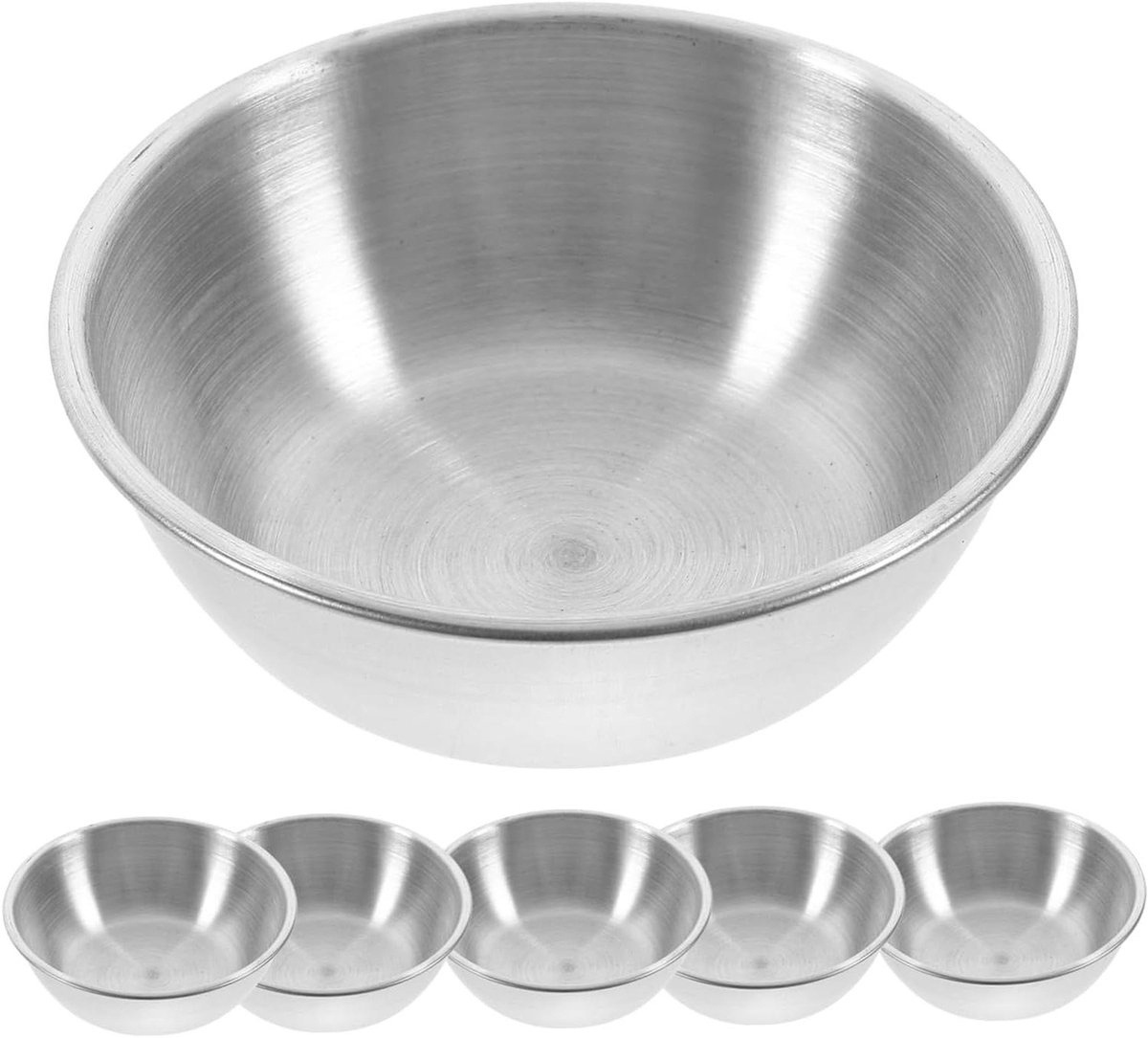 Dipschaaltjes Set - Sausbakjes - Tafel serveren - Vaatwasserbestendig - 6 stuks - Zilverkleurig
