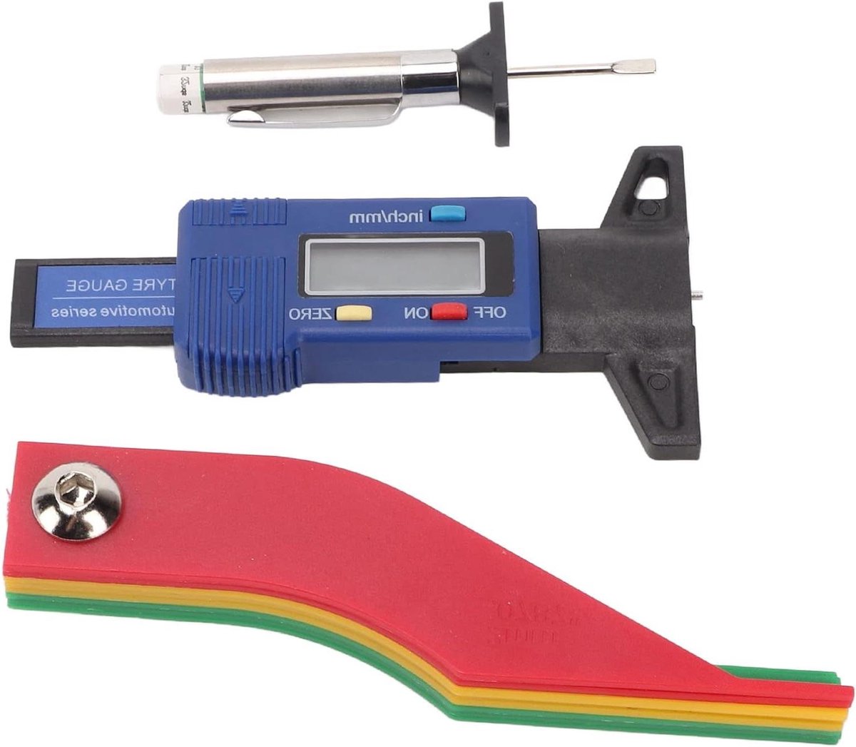 Digitale Bandenmeter - Profiel Diepte - Veilig Rijden - Kleurgecodeerde Indicatie - 0-25.4 mm - Zwart