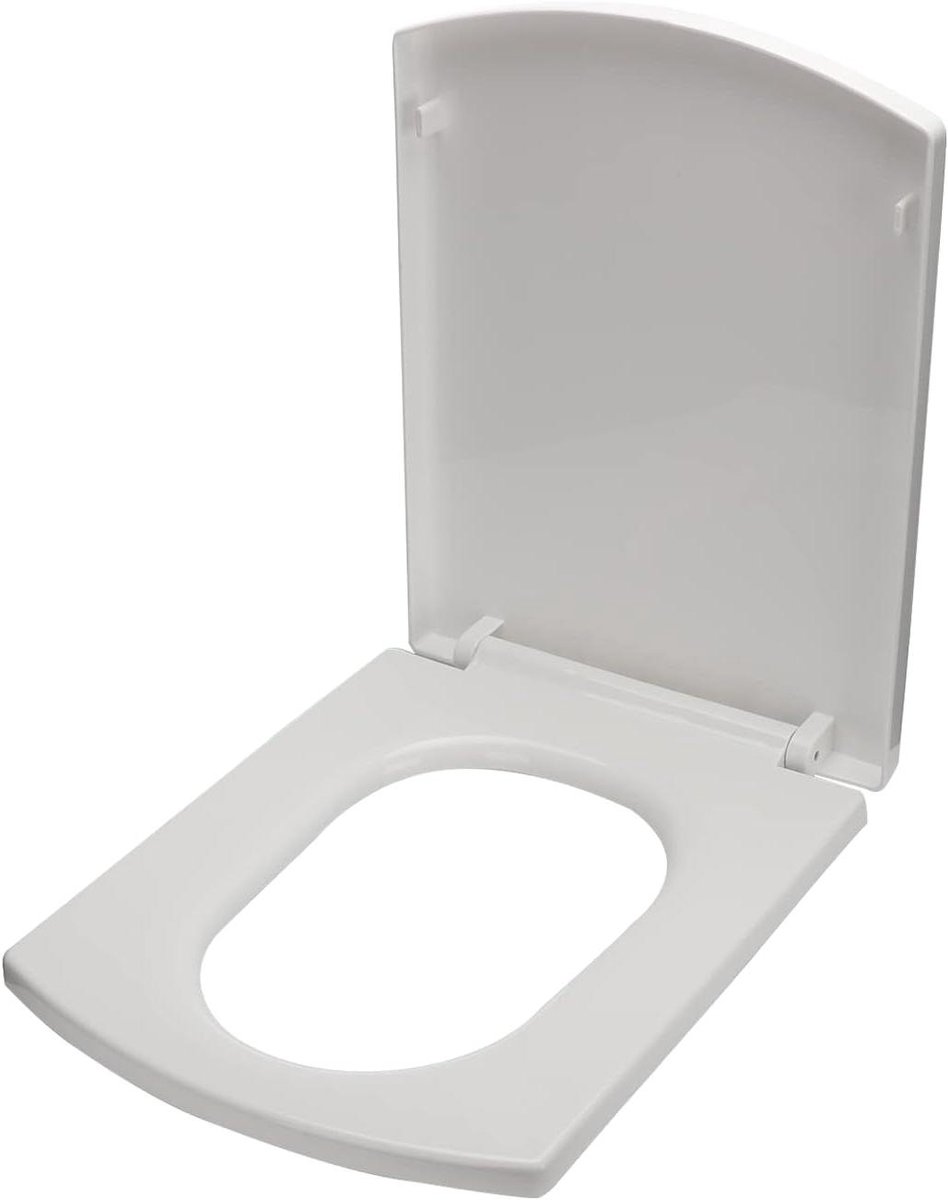 Vierkante Toilet Seat Cover 48x37cm Soft Close Deksel voor Regelmatige Toiletpot Eenvoudige Installatie en Reiniging Thuis B Essential