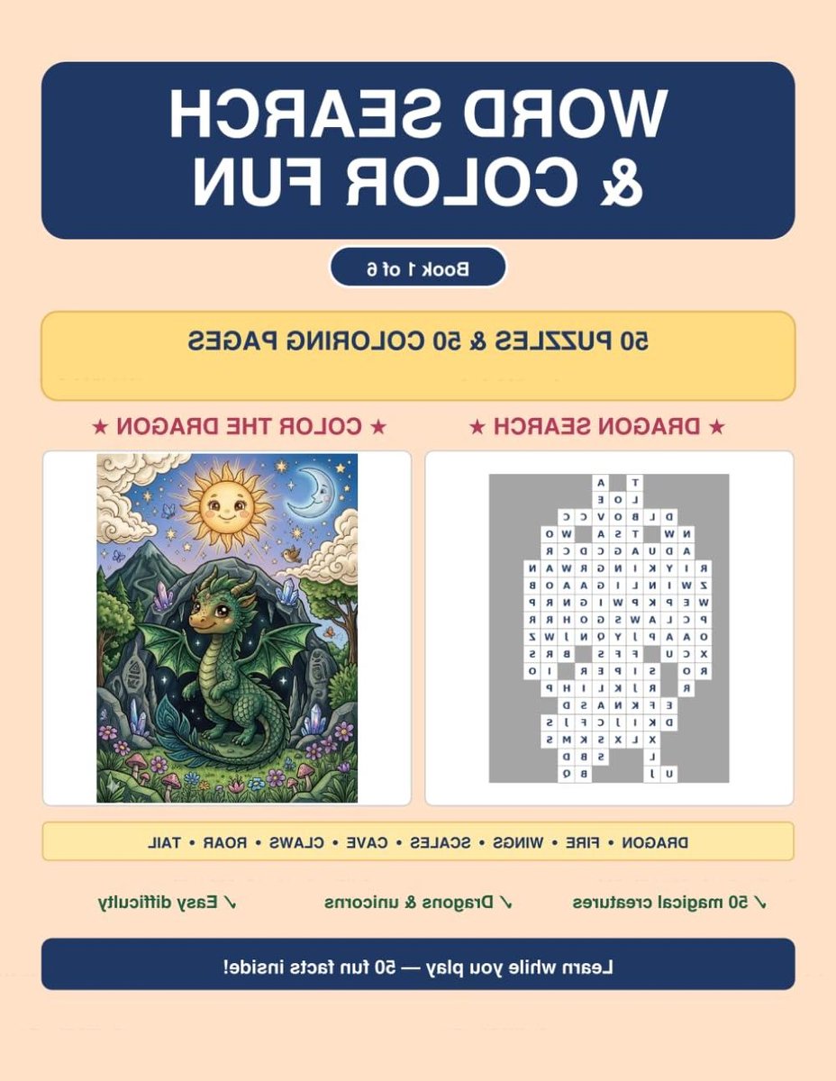 Word Search & Color Fun: Dragons, Unicorns & More!
