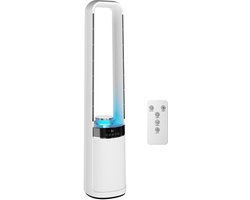 Bladloze Torenventilator Zonder Bladen – Stil 36 dB – Led Licht 4 Kleuren – Afstandsbediening – Timer 12 Uur – Slaapkamer – 93,3 cm – Wit- Grote Stille Slaapkamerventilator voor Thuis en op Kantoor