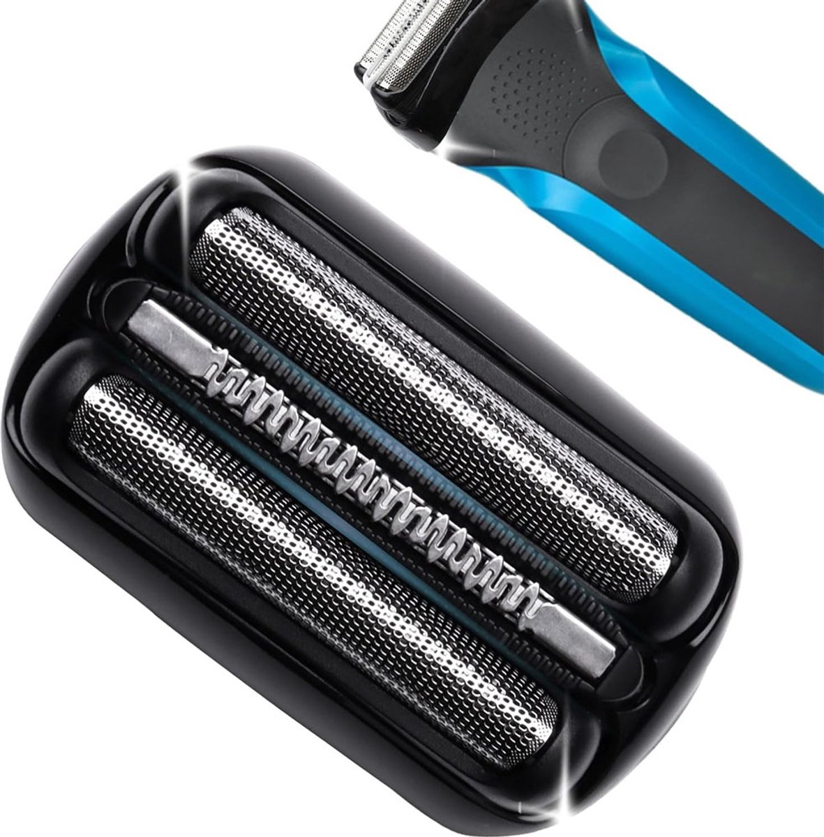 Scheerapparaatonderdelen - Vervangende scheerkoppen - Nat en droog gebruik - Compatibel met Braun Series 3 elektrische scheerapparaten modellen 3040s, 300s, 310s, 3080s - Zwart