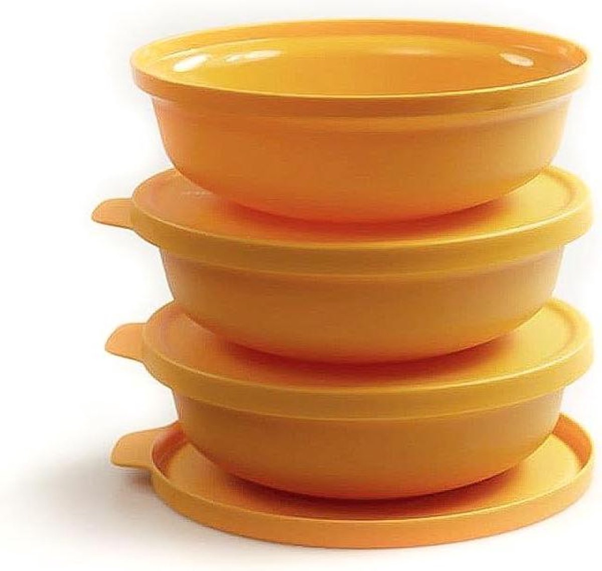 Serveerschaal set - Saladeschalen - Eten presenteren - Vaatwasserbestendig - 3x 450ml - Geel