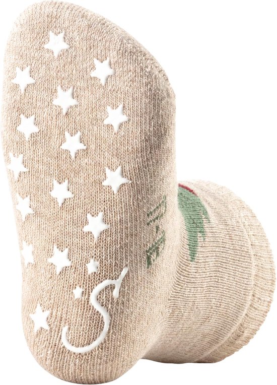 Kruipsokken Dubbelpack - Babysokken - Veilig Kruipen - ABS Zolen - 16 EU - Beige — afbeelding 4