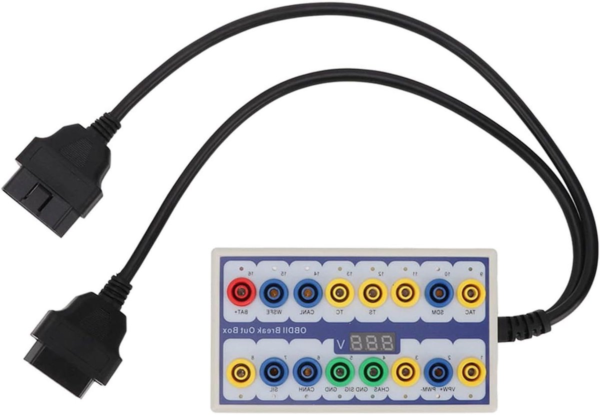 OBDII Breakout Box - Diagnose Kabel - Auto Signaal Testen - Universele Connector - 56.5 cm Lijnlengte - Zwart