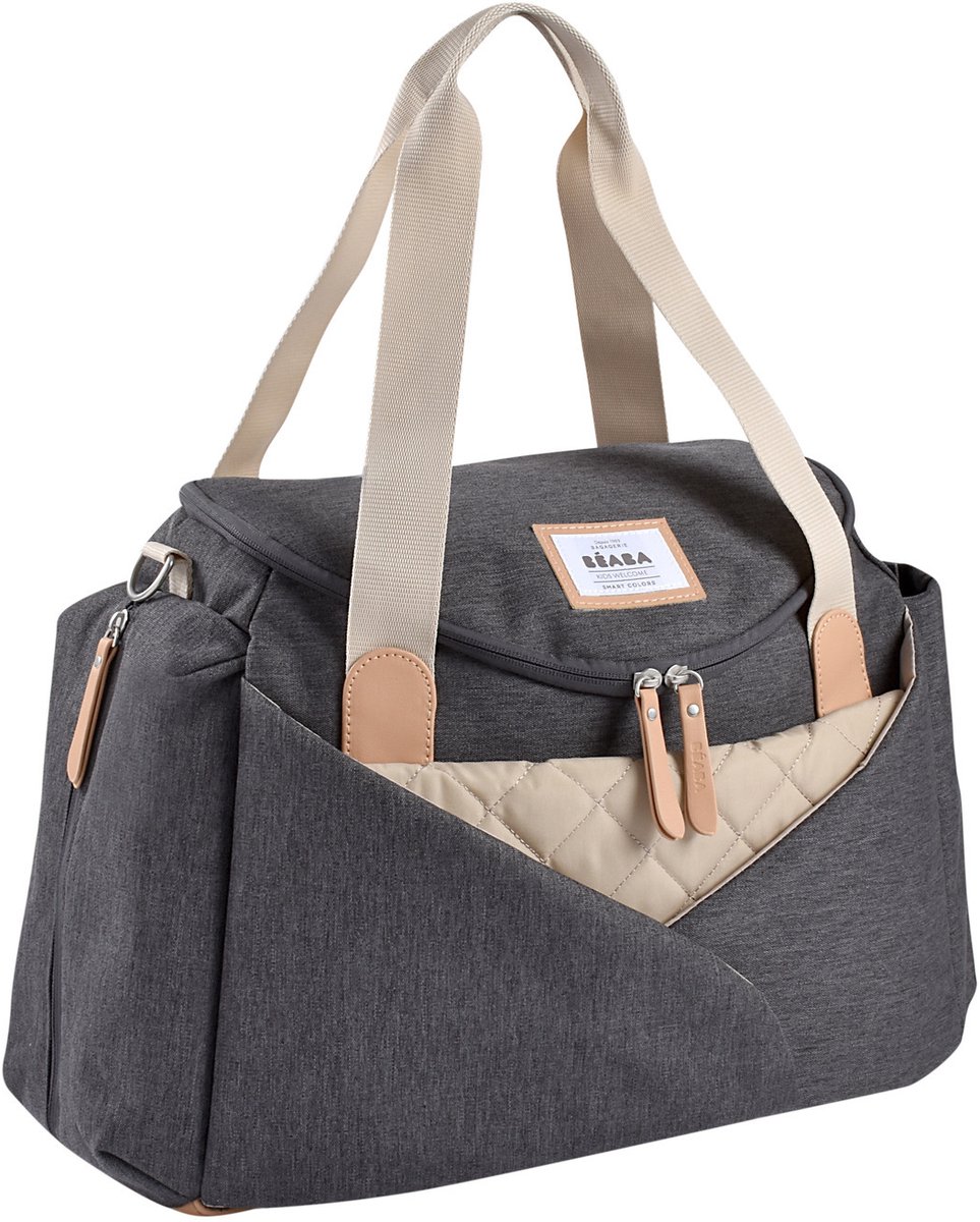 Béaba Sydney Luiertas - Uitneembare Verschoningsmat - Veel Opbergruimte - Isothermisch Vak - Heather Grey