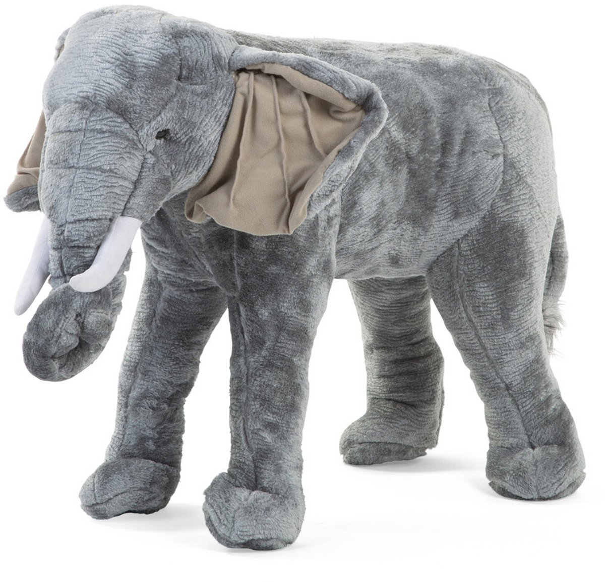 Childhome - Staande olifant - Knuffel - Pluche - Speelgoed dieren - Grijs - 70x40x60 Cm