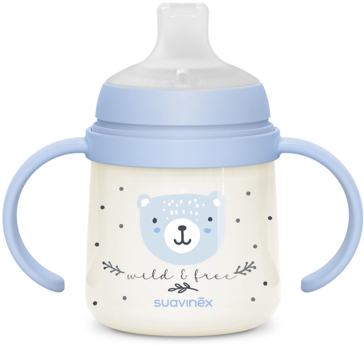 Suavinex Wild & Free Beker Met Handvaten - 150ml - 6Mnd+ - Blauw
