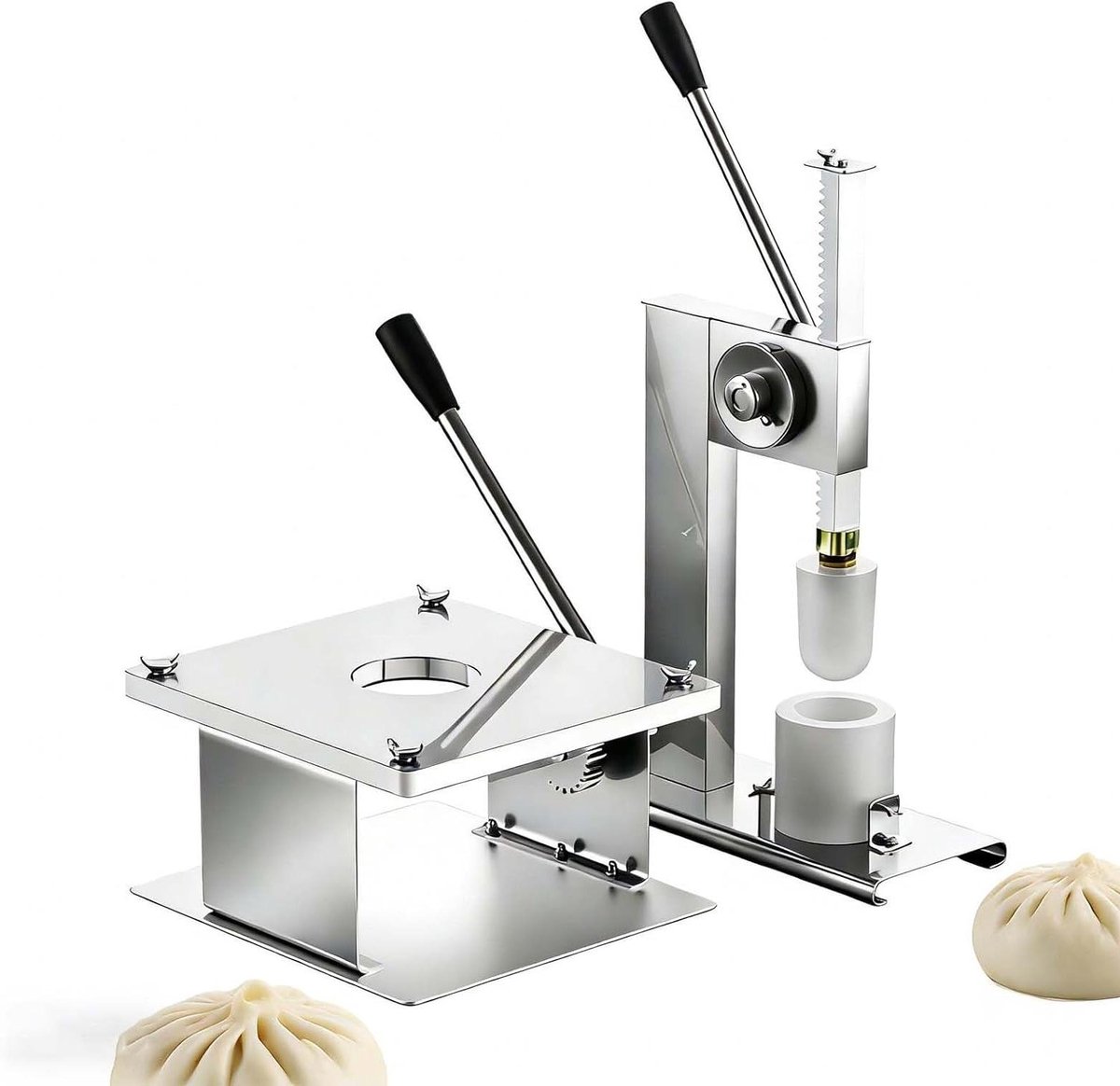 Broodjesmaker Deegpers - Broodjes Machine - Broodjes Maken - 9-Plooi Vorm - 500 broodjes/uur - Zilver