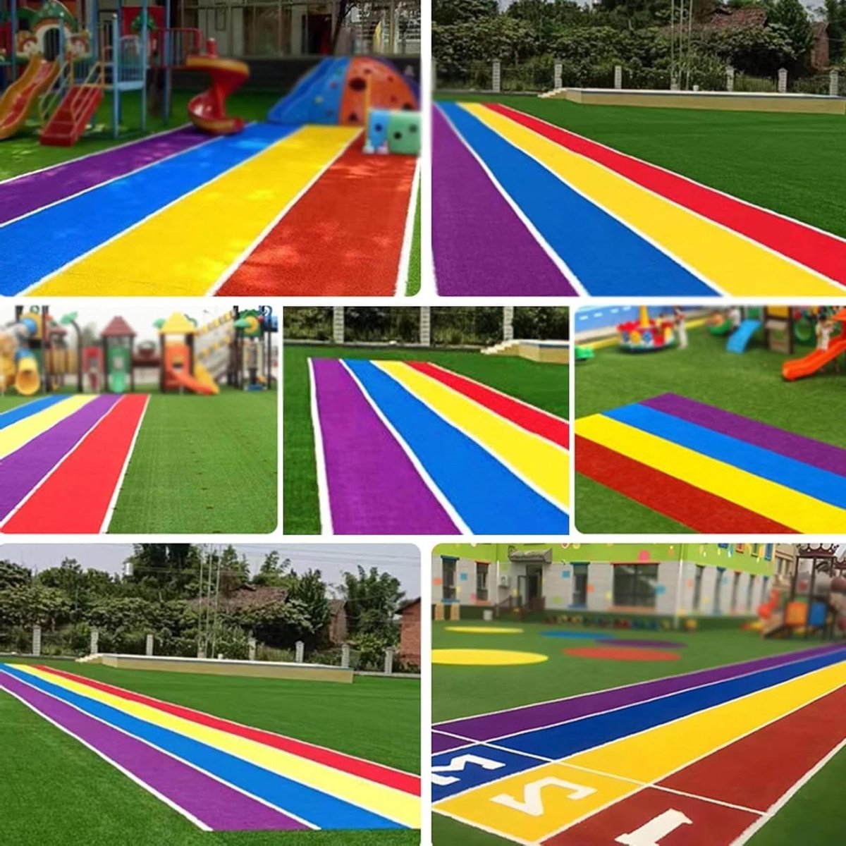 Synthetisch Gras Tapijt - Nep Gazon - Tuin Decoratie - Met Drainagegaten - 5 x 18 m - Paars