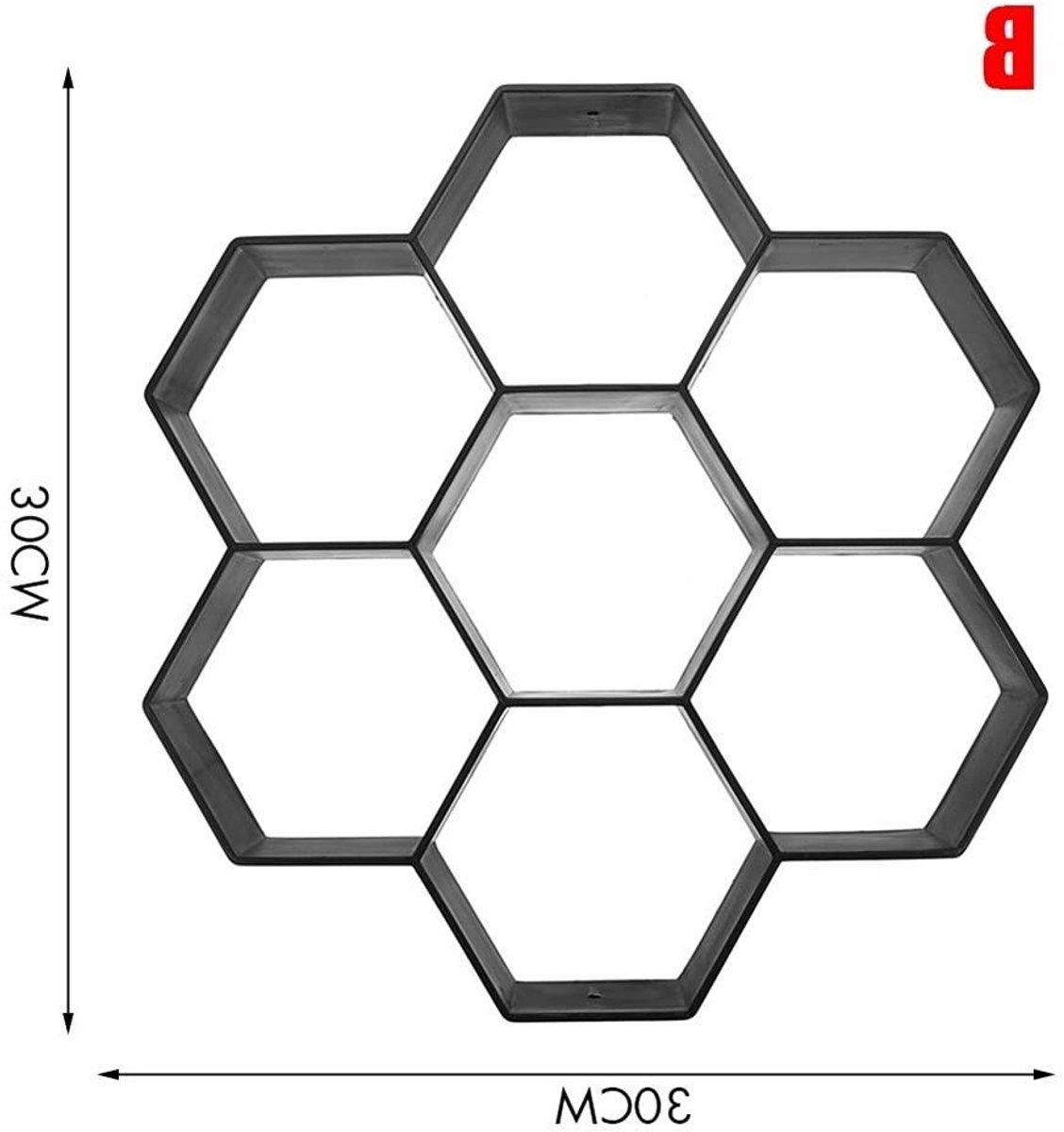 Betonmal Tuin - Pad Maker - Oprit Maken - Herbruikbaar Ontwerp - 30x30 cm - Zwart