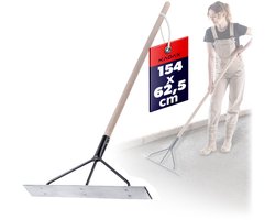 KADAX Betonverdeler van aluminium, 62,5 x 9 x 154 cm, geprofileerde teerverdeler, 3-voudig verstevigde betongladder, betonschuiver met steel