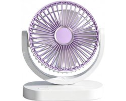 KZQ Usb Tafelventilator Stil Kantelbaar Met 3 Snelheden - Bureauventilator Voor Koeling Thuis En Kantoor - Paars